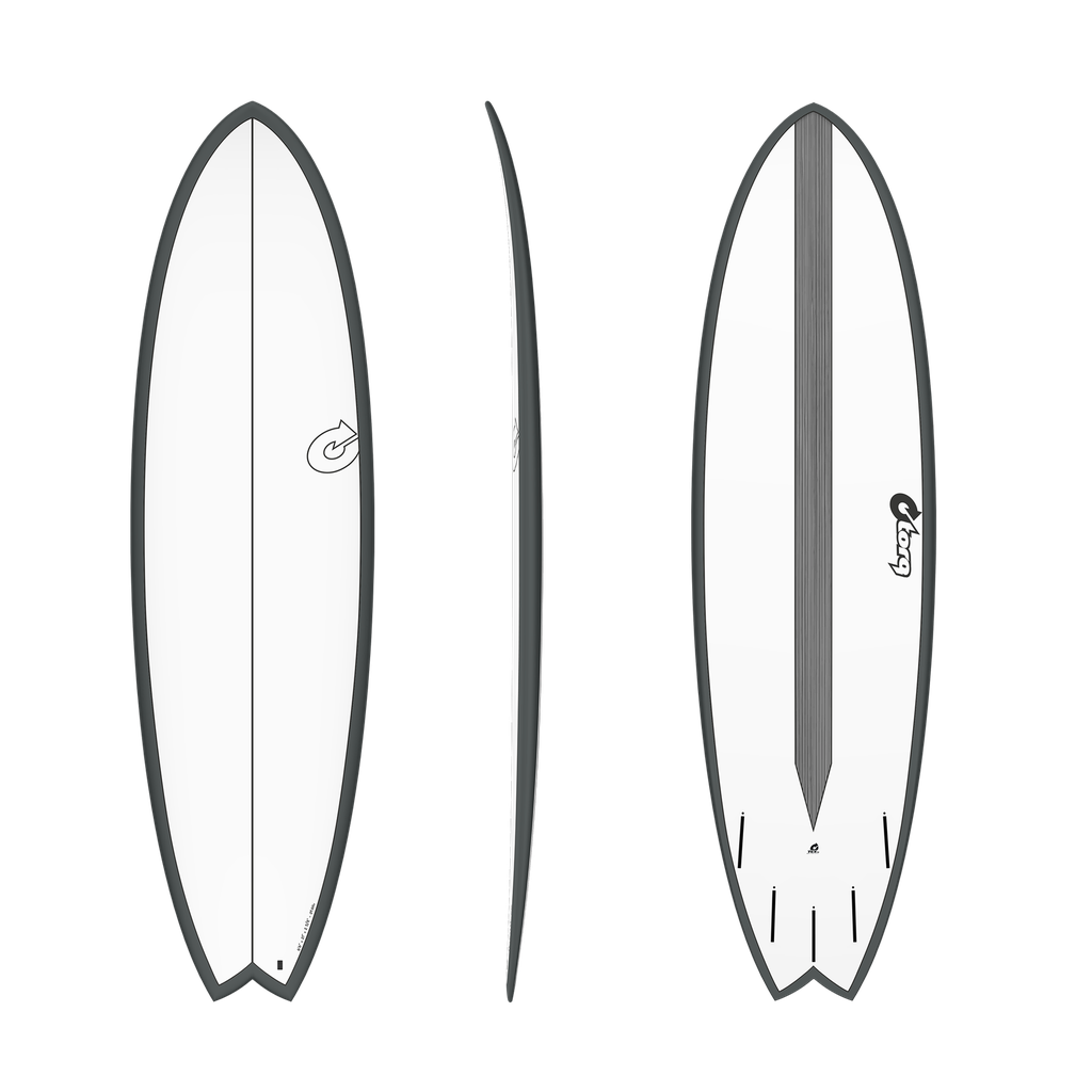 torq TET 6´6 - Fish - White + Carbon Strip + Graphite Rails