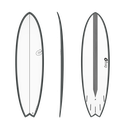 torq TET 6´6 - Fish - White + Carbon Strip + Graphite Rails