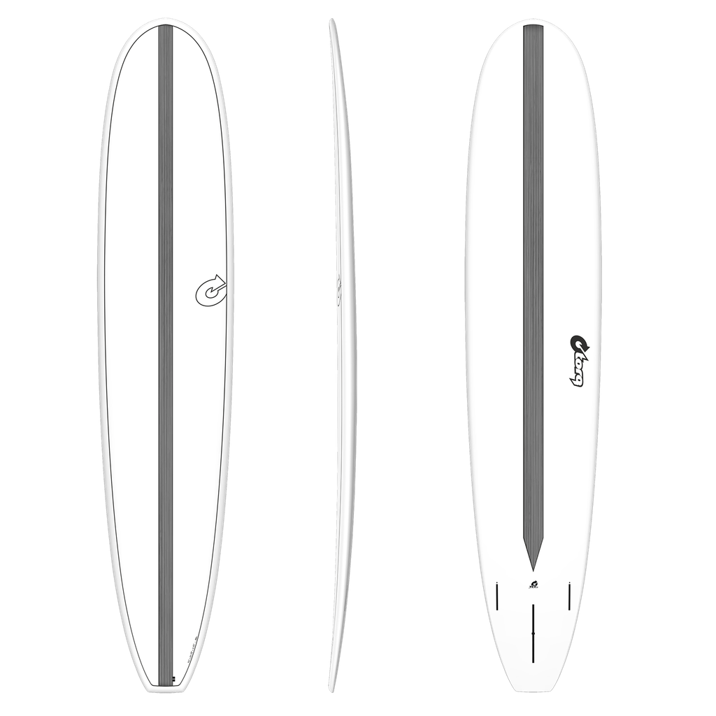 torq TET 9´6 - Longboard - White + Carbon Strip 