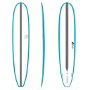 torq TET 9´6 - Longboard - White + Carbon Strip + Teal Rails